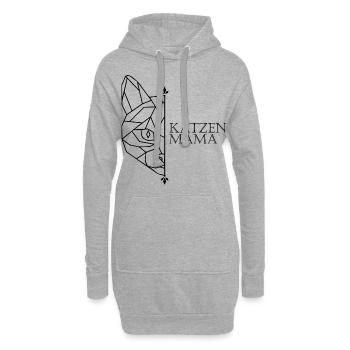 Katzen Mama Polygon Katze - Hoodie-Kleid - Grau meliert - Vorne