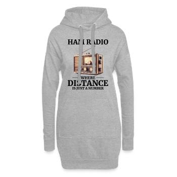 Opérateur radio amateur vintage - Sweat-shirt à capuche long Femme - gris chiné - Devant