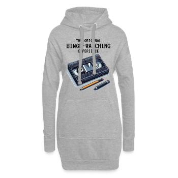 Retro VHS Kassette Nostalgisches 80er Jahre Binge-Watching - Hoodie-Kleid - Grau meliert - Vorne
