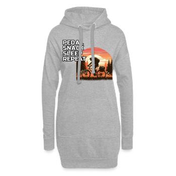 Rétro Sunset Bikepacking Aventure Forêt Trail - Sweat-shirt à capuche long Femme - gris chiné - Devant