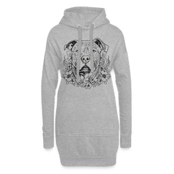 American Staffordshire Terrier avec des fleurs - Sweat-shirt à capuche long Femme - gris chiné - Devant