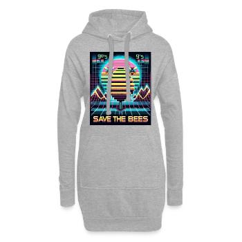Sauvetage des abeilles rétro-futuriste (Save the Bees) - Sweat-shirt à capuche long Femme - gris chiné - Devant