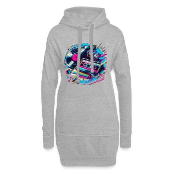 Retro Music - Hoodie-Kleid - Grau meliert - Vorne