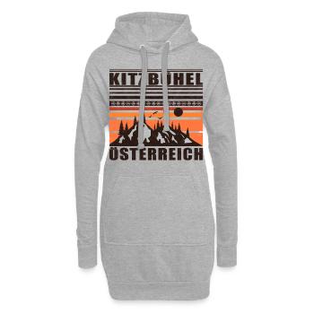Kitzbühel Autriche Rétro Coucher De Soleil Ski 80s - Sweat-shirt à capuche long Femme - gris chiné - Devant