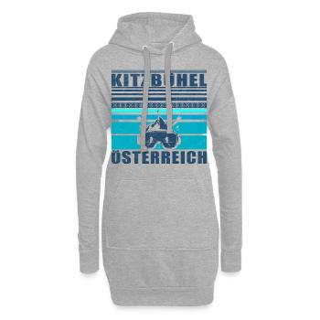 Kitzbühel Autriche Rétro Coucher De Soleil Ski 80s - Sweat-shirt à capuche long Femme - gris chiné - Devant