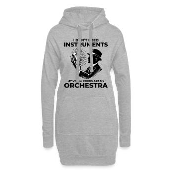 Beatboxing Culture Orchestre Humour musical Beatbox - Sweat-shirt à capuche long Femme - gris chiné - Devant