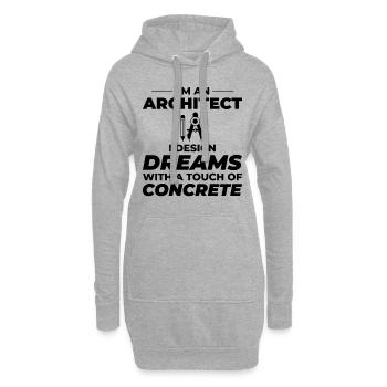 Rêve d’architecte Conception en béton Construction - Sweat-shirt à capuche long Femme - gris chiné - Devant