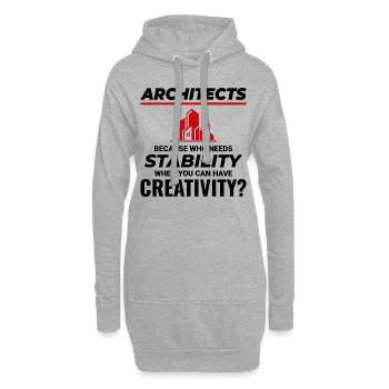 Architekten: Kreativität statt Stabilität - Hoodie-Kleid - Grau meliert - Vorne