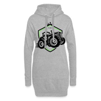 Tracteur Silhouette Agriculture - Sweat-shirt à capuche long Femme - gris chiné - Devant