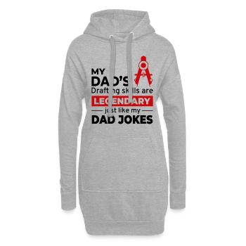Architekt Papa Zeichnen Fähigkeiten Papa Witze Legende 📐 - Hoodie-Kleid - Grau meliert - Vorne