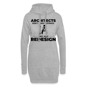 Architekt: Umgestalten statt Fehler! - Hoodie-Kleid - Grau meliert - Vorne