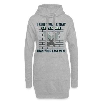 Maçon maçon Construction Travaux Constructeurs De Murs - Sweat-shirt à capuche long Femme - gris chiné - Devant