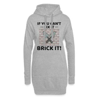 Brick It Up: Hilarious Bricklayer for DIY Lovers - Hoodie Dress - heather grey - Front