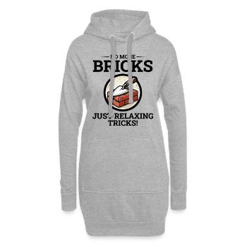 Se détendre après les briques : humour de maçon à la retraite - Sweat-shirt à capuche long Femme - gris chiné - Devant