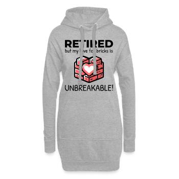 Unbreakable Brick Love : Maçon à la retraite - Sweat-shirt à capuche long Femme - gris chiné - Devant