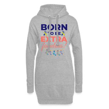La sensibilisation au syndrome de Down est très fabuleuse - Sweat-shirt à capuche long Femme - gris chiné - Devant