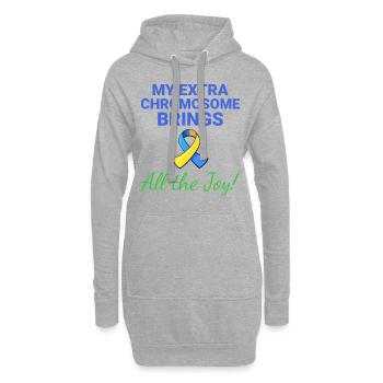 Down-Syndrom-Bewusstsein Joyful Extra Chromosom - Hoodie-Kleid - Grau meliert - Vorne