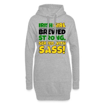 Irish Girl: Starker St. Patricks Day gebraut - Hoodie-Kleid - Grau meliert - Vorne