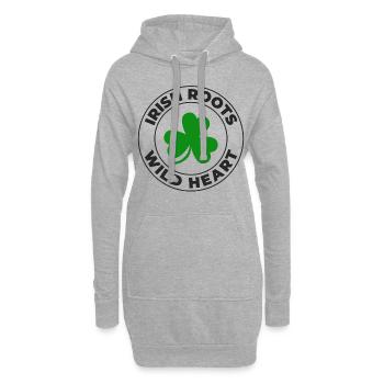 Wild Heart: Lustiges irisches Mädchen-Design - Hoodie-Kleid - Grau meliert - Vorne