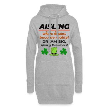 Nom de fille irlandaise Aisling Dreamy Reality pour Dreamer - Sweat-shirt à capuche long Femme - gris chiné - Devant