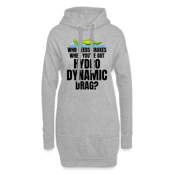 Freins hydrodynamiques de course d’hydroplanes non inclus - Sweat-shirt à capuche long Femme - gris chiné - Devant