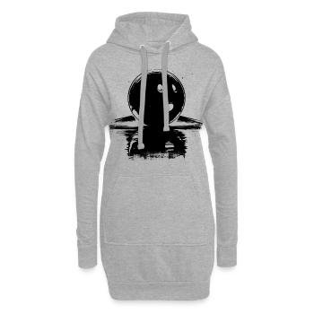Boule de bowling - Sweat-shirt à capuche long Femme - gris chiné - Devant