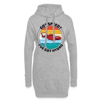 Hydro-Speed Racing : Humour palpitant en hydroplane - Sweat-shirt à capuche long Femme - gris chiné - Devant