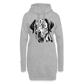 Niedlicher Dalmatiner - Hoodie-Kleid - Grau meliert - Vorne