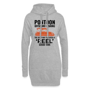 Pontonboot Motorboot Hochseefischen Lustig - Hoodie-Kleid - Grau meliert - Vorne