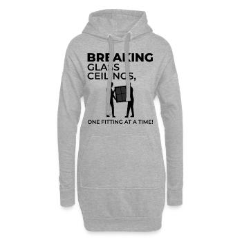 Verglaser Fenster Glasbeschlag Monteur Glasarbeiten - Hoodie-Kleid - Grau meliert - Vorne