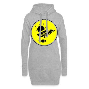 Symbole du système photovoltaïque à énergie solaire - Sweat-shirt à capuche long Femme - gris chiné - Devant
