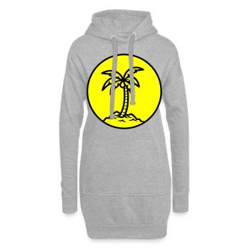 Symbole de Palm Island Été - Sweat-shirt à capuche long Femme - gris chiné - Devant