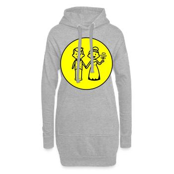 Brautpaar Ehepaar Symbol - Hoodie-Kleid - Grau meliert - Vorne