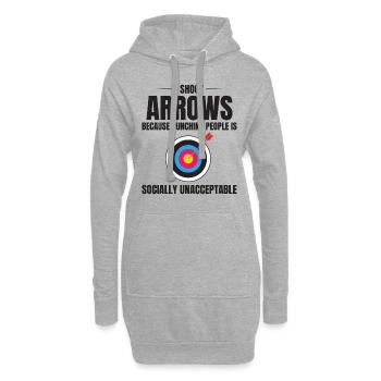 Tir à l’arc Cibles Archer Bullseye Tir Sport - Sweat-shirt à capuche long Femme - gris chiné - Devant