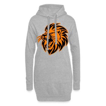 Löwenkopf Symbol Löwe - Hoodie-Kleid - Grau meliert - Vorne
