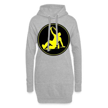 Drinking Bier Silhouette - Hoodie-Kleid - Grau meliert - Vorne