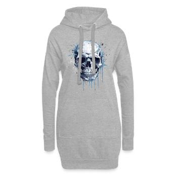 Crâne - Sweat-shirt à capuche long Femme - gris chiné - Devant