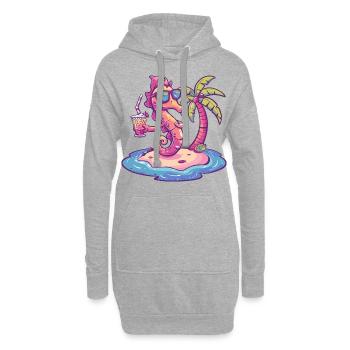 Vacances d’été à la plage Seahorse - Sweat-shirt à capuche long Femme - gris chiné - Devant
