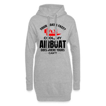 Bateau gonflable Fanboat Bateau hydroglisseur Bateau des marais - Sweat-shirt à capuche long Femme - gris chiné - Devant