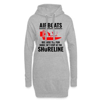 Airboat Fanboat Airboating Flugzeugboot Sumpfboot - Hoodie-Kleid - Grau meliert - Vorne