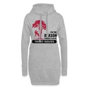 Baumpfleger Baumchirurg Kletterer Klettertrimmer - Hoodie-Kleid - Grau meliert - Vorne