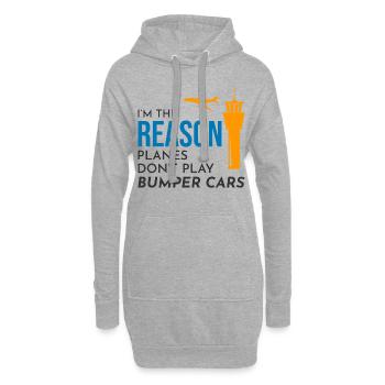 Fluglotse ATC Aviation Humor Flugzeug - Hoodie-Kleid - Grau meliert - Vorne