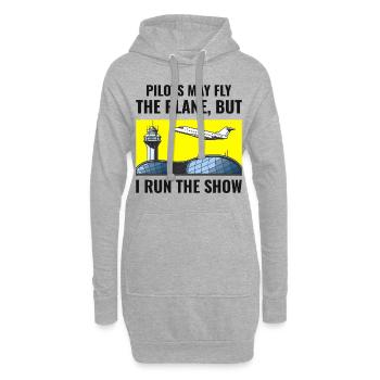 Fluglotse ATC Aviation Humor Flugzeug - Hoodie-Kleid - Grau meliert - Vorne