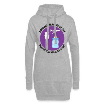 Fluglotse ATC Aviation Humor Flugzeug - Hoodie-Kleid - Grau meliert - Vorne