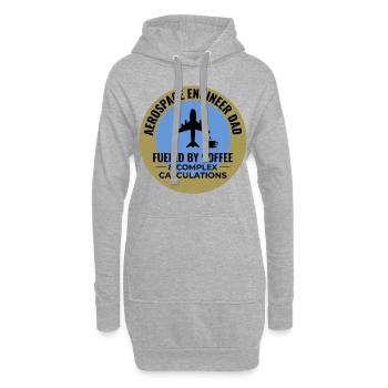 Luft- und Raumfahrtingenieur Papa Kaffee Flugzeug Flugzeug - Hoodie-Kleid - Grau meliert - Vorne