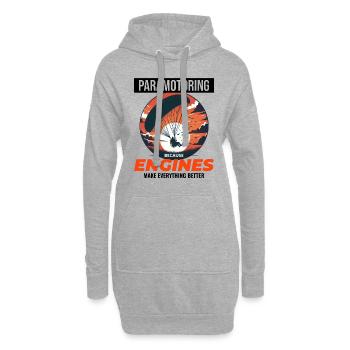 Motorschirmpilot Motorschirm Motorschirm - Hoodie-Kleid - Grau meliert - Vorne