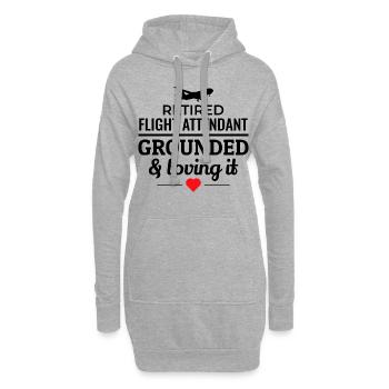 Flugbegleiter im Ruhestand Flugbegleiter Flugbegleiter - Hoodie-Kleid - Grau meliert - Vorne