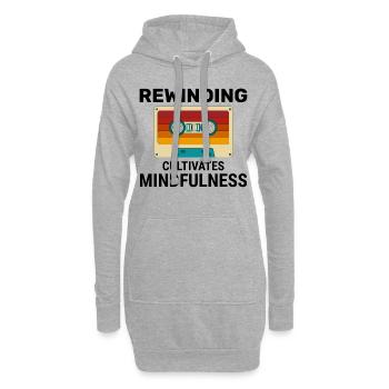Kassette Tape Zurückspulen 80er Nostalgie Retro 1980er Jahre - Hoodie-Kleid - Grau meliert - Vorne