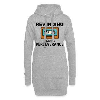 Kassette Tape Zurückspulen 80er Nostalgie Retro 1980er Jahre - Hoodie-Kleid - Grau meliert - Vorne