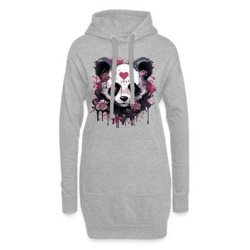 Panda - Sweat-shirt à capuche long Femme - gris chiné - Devant